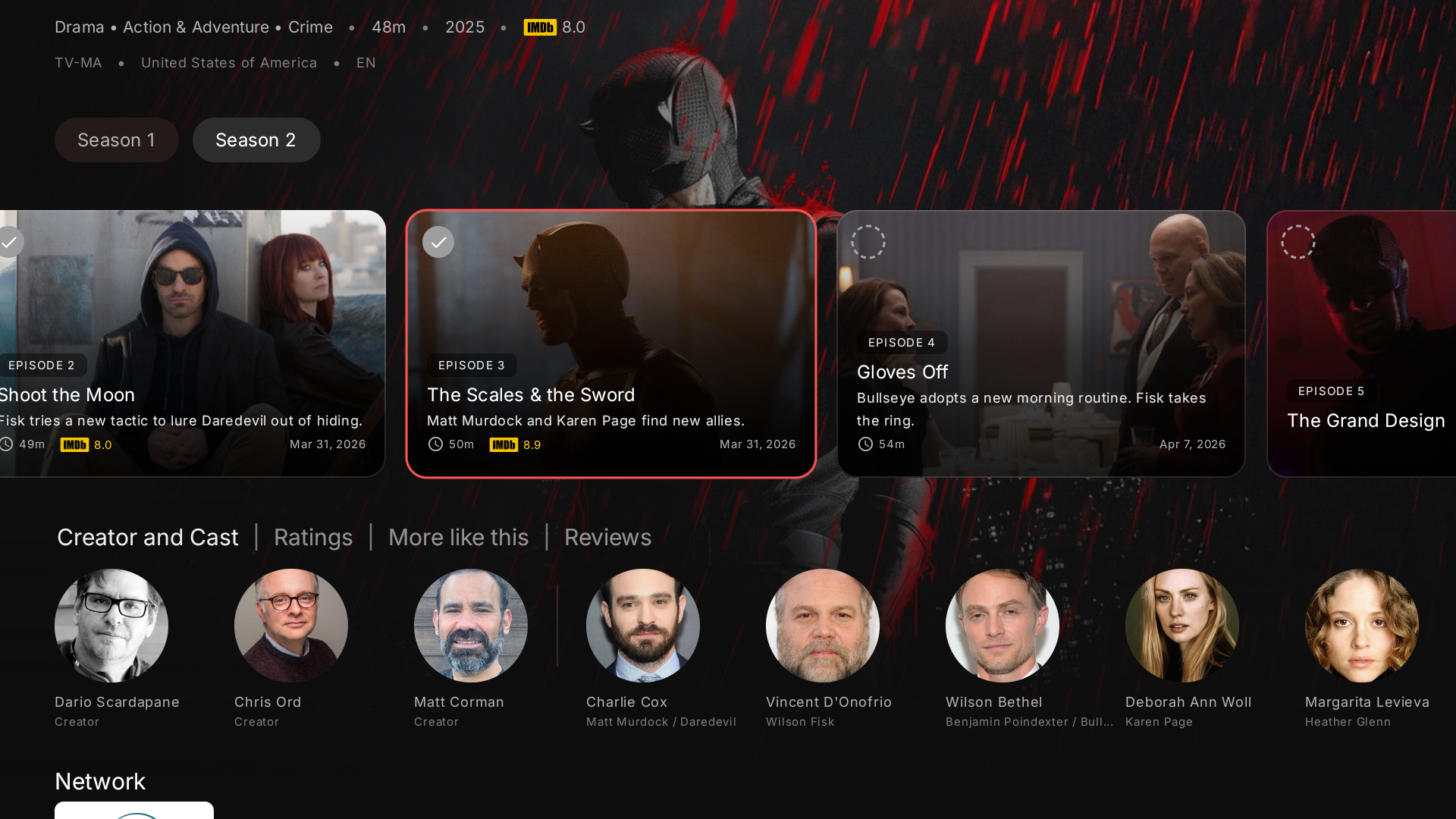 IMDb episode ratings